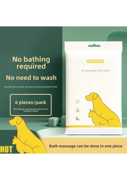 Tek Kullanımlık Suyusuz Evcil Temizleme Eldivenleri 2'si 1 Arada Masaj Bakım Eldivenleri Evcil Yı Bebek Mendili Boyut:1pcs/renk:renkler (Yurt Dışından)