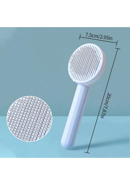 Kedi Tırmalı Pet Tarak Kendiliğinden Temizlenen Slicker Fırça Saç Temizleme Bakım Fırçası Pet Matı Açıcı Tarak Güzellik Slicker Köpek Tarak Renk:gökyüzü Mavisi (Yurt Dışından)