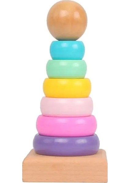 Yeni Çocuklar Gökkuşağı Istifleme Yüzüğü Kulesi Istifleme Katlanır Fincan Zımbalanken Bloklar Ahşap Plastik Yürümeye Başlayan Çocuk Bebek Bebek Oyuncak: 1pcs (Yurt Dışından)