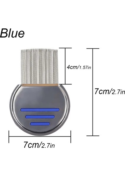 1ADET Metal Nit Kafa Bitlisi Tarak Ince Dişli Puan Kilitli Haşere Evcil Hayvan Puan Kilitli Çelik Bakım Tarakları Yüksek Konforlu Kafa Bitlisi Tarak Renk:mavi (Yurt Dışından)