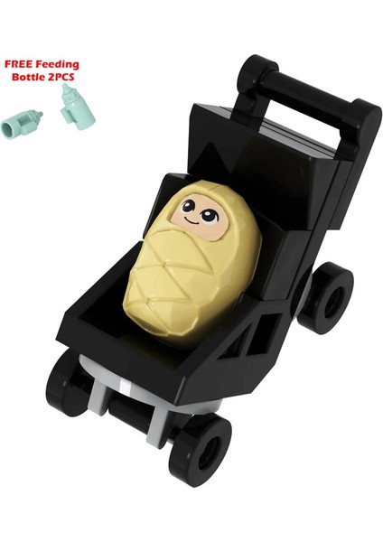 Bebek Bebek Moc Yapı Taşları Oyuncaklar Çocuk Koleksiyonu Hediyelik Eşya Hediyesi Oyun Dekorasyon Erkek Kız Şehir 25128 24581 Renk: Siyah ve Bebek (Yurt Dışından)