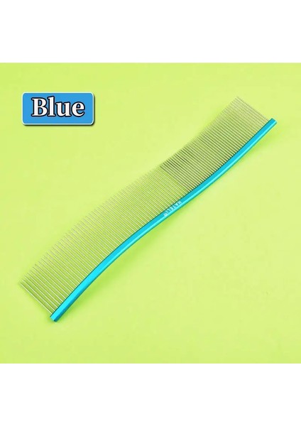 22CM S-Şekilli Evcil Gökkuşağı Tarakı Kedi Tarakı Paslanmaz Çelik Köpek Tarakı Yoğun Dişli Temizleme Fırçası Tüy Alma Evcil Malzemeleri Renk:mavi Düz SAP/BOYUT:22CM (Yurt Dışından)