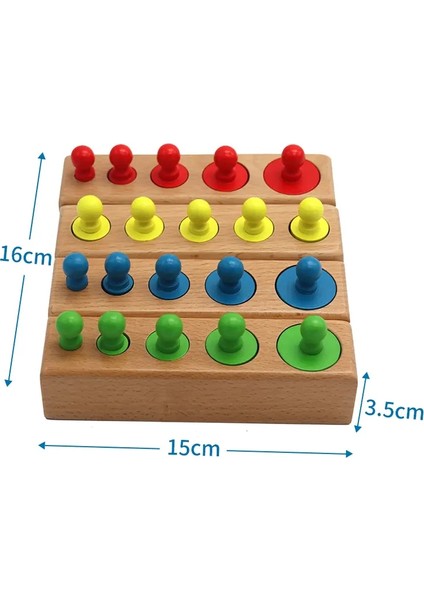 Montessori Silindir Soket Bulmacaları Oyuncak Bebek Geliştirme Uygulaması ve Sensespreschool Childrencolor Için Eğitim Ahşap Oyuncakları: Renk A (Yurt Dışından)