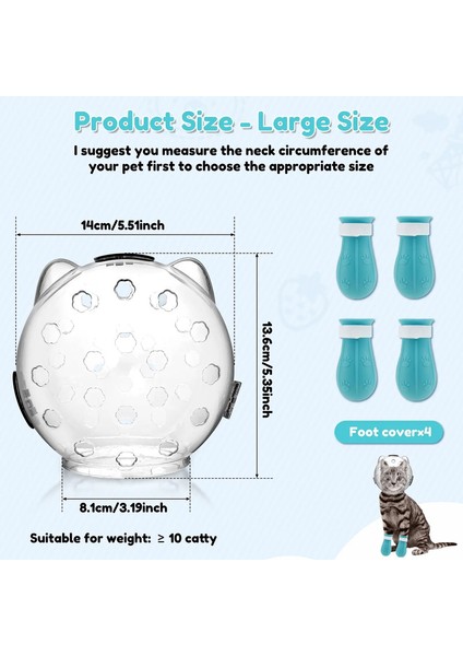 1set Kedi Namlu Kedi Şeffaf Namlu Nefes Alabilen Kedi Başlık Ayarlanabilir Yavru Kedi Astronot Kask Kedileri Önlemek Çiğneme (Yurt Dışından)