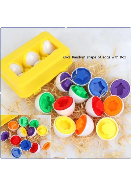 Akıllı Yumurta Oyuncak Çocuklar Için 2 Ila 4 Yıl Montessori Eğitim Oyuncakları Alfabe Numaraları Kabul Etme Bulmaca Çocuklar Toddler Oyunları Renk: Şekil 6pcs B (Yurt Dışından)