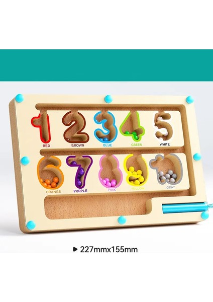 Manyetik Renk ve Numara Maze Montessori Dinozor Sayma Eşleşen Öğrenme Bulmaca Kurulu Toddler Ince Motor Becerileri Seyahat Oyuncakları Renk: Numara (Yurt Dışından)