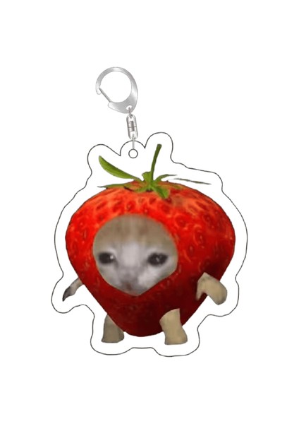 Anahtarlık Cep Telefonu Charm Araba Kolye Sevimli Kedi Kusmuk Meme Kırmızı Maskeli Köpek Meme Siyah Kedi Çığlık Meme Savaşta Kedi Meme Renk: Stil 3 / Boyut: 55MM (Yurt Dışından)