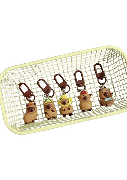 1/10 Adet Komik Karikatür Capya Anahtarlıklar Kadın Erkek Charms Reçine Parlak Flatback Hayvan Kolye Anahtarlık Takı Yapımı Bulgular Renk: Karışık-5 Adet (Yurt Dışından)
