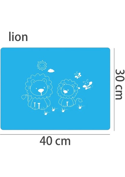 Bebek Montessori Duyusal Malzemeler Oyuncaklar Çocuk Gıda Mat Eğitim Oyuncakları Öğretim Yardımları Silikon Placemat Sofra Tepsisi Yemekler Renk: BOS10143 Aslan (Yurt Dışından)
