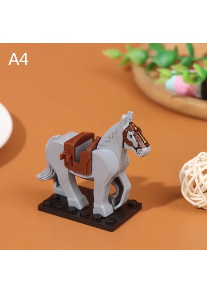 1pc Plastik Bloklar Mini Bloklar Aksiyon Figürleri Savaş Ortaçağ Şövalye At Kurt Eyer Köprü Oyuncak Oyuncak Bloklar Için Childrencolor: A1 (Yurt Dışından)