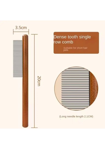 Paslanmaz Çelik Evcil Hayvan Bakım Fırçası Kediler Köpekler - Ahşap Sap, Dalı Kedi Köpek Saçı Tarak, Kolay Temizleme Aracı Saç Rengi:geniş Diş (Yurt Dışından)