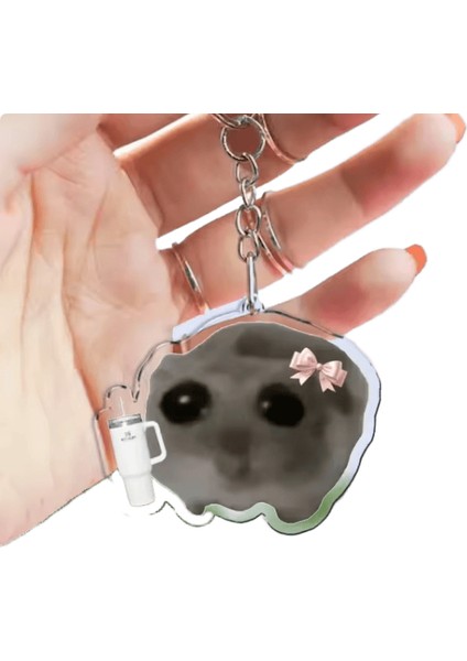 Eğlenceli Sevimli Meme Im Sadece Bir Kız Üzgün Hamster Anahtarlık Anahtarlıklar Aksesuarlar Için Yüzük Çanta Komik Kolye Anahtarlık Takı Hayranları Hediyeler (Yurt Dışından)