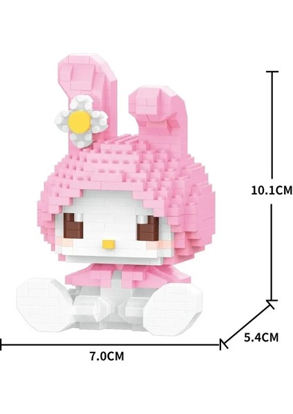 Sanrio Anime Hello Kitty My Melody Cinnamoroll Pompompurin Kuromi Dostları Yapı Taşları Tuğlalar Kız Çocuk Oyuncak Hediye Seti Renk: W2118/BOYUT: Kutu Yok (Yurt Dışından)