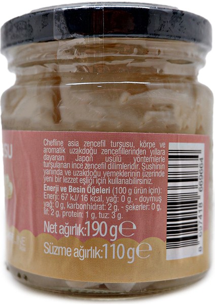 G.shoga Kavanoz (Zencefil Turşu) Chefline As 190 gr fiyatları