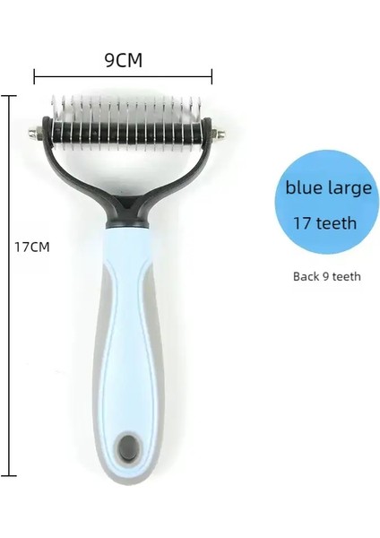 Profesyonel Pet Tüy Dökme Fırçası Köpek Saçı Temizleyici Evcil Hayvan Tüy Düğüm Kesici Yavru Kedi Tarakları Fırçalar Köpek Bakım Tüy Dökme Malzemeleri Renk:mavi Büyük (Yurt Dışından)