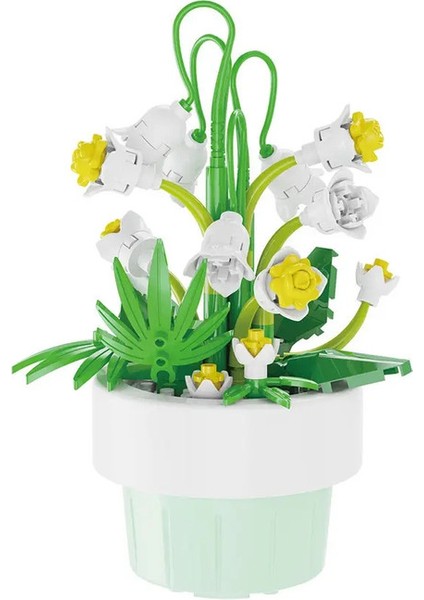 Şehir Yaratıcılık Çiçek Buket Blossom Bonsai Saksı Bitki Mikro Yapı Taşları Model Ev Dekorasyon Oyuncak Kidscolor: Orijinal Kutu Yok (Yurt Dışından)