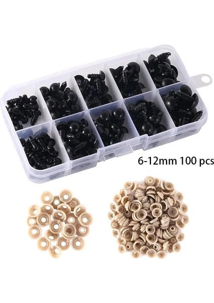 100PCS 5/6 // 7/8/9/10/12/14/18/20 20MM Plastik Güvenlik Oyuncaklar Için Dıy Karışım Boyu Oyuncaklar Için Tığ Işi Hayvan Gözü: 5mm Siyah 100 Pcs/boyut: 100 Pcs (Yurt Dışından)