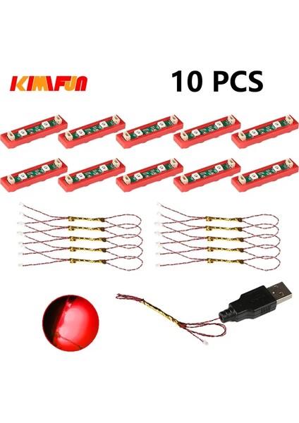 10PCS 0.8mm Pin Rgb LED Yapı Taşları USB Lambası Dıy Street Light City Elektrikli Dekorat 1x1 Tuğla Oyuncak Uyumlu Tüm Markalar Renk: 10PCS1220221-R (Yurt Dışından)