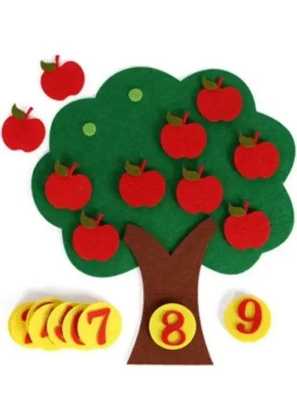 Montessori Kids Seyahat Oyuncak Keçe Etkinlik Sessiz Kitaplar Meşgul Kurulu Etkinliği Eğitim Duyusal Öğrenme Kitabı Renk: Apple Tree (Yurt Dışından)
