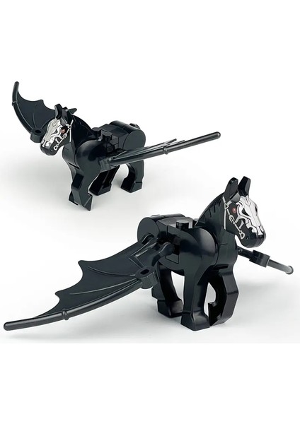 2pcs/set Yeni Sihirli Sahne Pegasus Kanatları Siyah Beyaz Warhorse At Parçaları Yapı Taşları Klasik Model Setler Tuğlalar Çocuklar Kitscolor: Kutu Olmadan (Yurt Dışından)