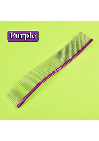 22CM S-Şekilli Evcil Gökkuşağı Taraku Kedi Bakım Taraku Paslanmaz Çelik Köpek Taraku Yoğun Dişli Temizleme Fırçası Tüy Temizleme Evcil Malzemeleri Renk:mor Düz SAP/BOYUT:22CM (Yurt Dışından)