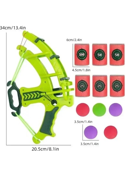 Montessori Sport Slingshot Hedef Yapışkan Ball Dart Basketbol Masa Oyunları Eğitim Çocuk Dış Hava Oyun Oyuncak Renk: Yeşil Set (Yurt Dışından)