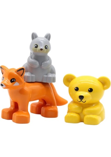 Büyük Yapı Taşları Hayvanlar Tuğlalarla Uyumlu Aksesuarları Montajlı Hayvanat Bahçesi Setleri Dinozor Yaratıcılık Diy Oyuncakları Çocuklar Için Hediye Renk: Fox Squirrel Bear (Yurt Dışından)