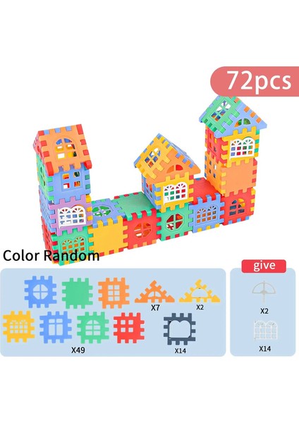 Büyük Ölçekli Ev Yapısı Banka Simülasyon Pencere Tasarımı, Anaokulu Inşaatı, Erkekler ve Kızların Yaratılışı Büyük Ev Buikolor: 48PCS (Yurt Dışından)