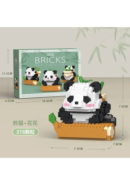 Yaratıcı Dıy Ipable Hayvan Sevimli Mini Çin Tarzı Hayvan Panda Bina Back Eğitim Çocuk Oyuncakları Çocuklar Için Model Tuğlalar Renk: W1118 Nobox (Yurt Dışından)