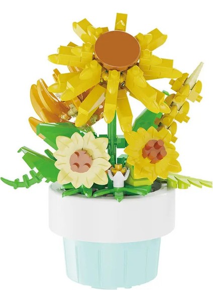 Şehir Yaratıcılık Çiçek Buket Blossom Bonsai Saksı Bitki Mikro Yapı Taşları Model Ev Dekorasyon Oyuncak Kidscolor: Orijinal Kutu Yok (Yurt Dışından)
