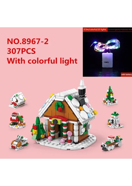 6'da 1 Yükseltilmiş Noel Serisi Yapı Taşları Işık Yaratıcı Kış Village House Dıy Tuğla Oyuncakları Noel Noelleri Hediye Renk: 8967-2 (A Işık) (Yurt Dışından)