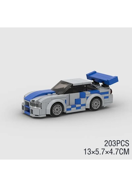 Moc City Araba Araç Hız Şampiyonu Yarışçısı AE86 M3 M8 Bina Taşları Tuğla R34 Rx-7 Yarış Süper Teknik Yaratıcı Garaj Oyuncakları Renk: M10290 Kutu Yok (Yurt Dışından)