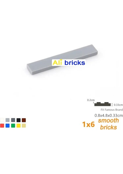 50PCS Dökme Yapı Taşları Pürüzsüz 1x6 Şekil Tuğlalar 11 Renk Eğitim Yaratıcı Oyuncaklar 6636 Rolor ile Uyumlu Boyut: 50 Pcs Siyah (Yurt Dışından)
