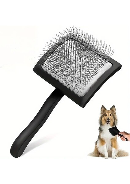 1ADET Ekstra Uzun Pin Köpek Slicker Fırça Tüy Bakımı, Düşük Tüylü Köpekler ve Kediler Için Tüy Dökme Bakım Fırçası Tarak Renk: Siyah (Yurt Dışından)
