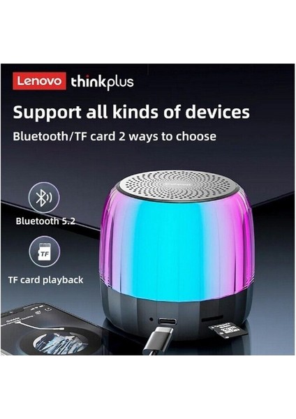 K3 Plus Bluetooth Hoparlör Rgb Renkli Işıklı Taşınabilir Kablosuz Hoparlör Bt 5.2