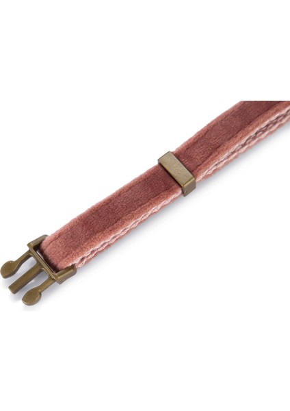 Dbl Kedi Boyun Tasması, Velur, Pembe, 20-30CM Nrmsa