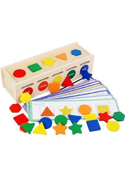 Ahşap Renk Şekli Sıralama Kutusu Montessori Oyuncakları Renk Şekli Sıralama Oyuncak Okul Öncesi Okul Öncesi Öğrenme Eğitim Oyuncağı Çocuklar Için Hediye Scolor: 1 Set (Yurt Dışından)
