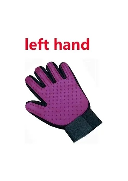 Kediler Için Kedi Bakım Eldiveni Yünlü Pet Saç Deshedding Fırçası Torullandırma Evcil Köpek Temizleme Masaj Eldiveni Aksesuarlar Için Torum: Sol Mor (Yurt Dışından)