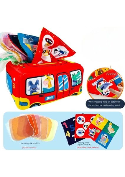 Bebek Montessori Kutular Bebek Oyuncaklar Bebek Sihirli Doku Kutusu Montessori Oyuncak 6-12 Ay Gelişim Duyusal Oyuncaklar Bebek Oyunu Renk: Araba Yüzük Kağıdı (Yurt Dışından)