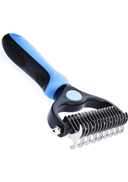 Pet Fırçası Köpekler Için 2 Taraflı Alt Mezar Tırmağı Kediler Alınan Tırmık Tırmık Köpek Fırçası Dognscolor Için Deshedding ve Dematting Aletleri: Mavi (Yurt Dışından)