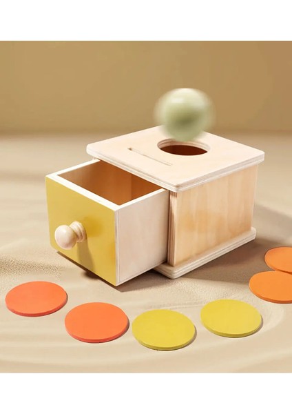 Montessori Para Kutusu Oyuncakları Nesne Kalıcı 2 Arada Ahşap Top Damla Oyunları Ahşap Bulma Çift Çekmeceler Oyuncaklar Toddlercolor Için Hediyeler: F (Yurt Dışından)