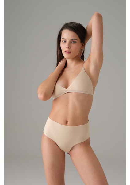 Asfstore Ten Kadın Yüksek Bel Dikişsiz Tanga String 6003