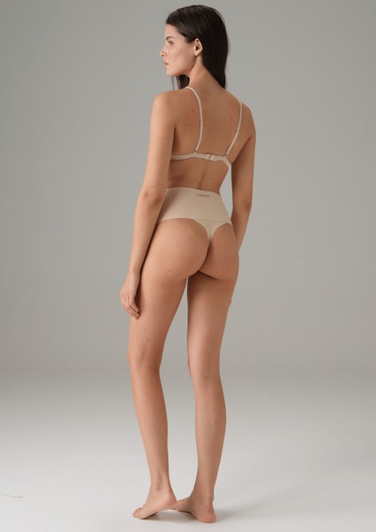 Asfstore Ten Kadın Yüksek Bel Dikişsiz Tanga String 6003