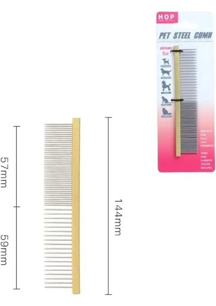 Paslanmaz Çelik Pim Evcil Hayvan Tarak Evcil Hayvan Aksesuarları Tüylerini Temizleme Hafif Alüminyum Köpek Bakım Tarak Saç Kesici Fırça Köpekler/kediler Renk:altın-S (Yurt Dışından)