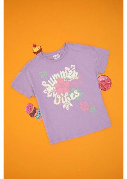 Kız Çocuk Lila Tişört 50306203-VR034 modelleri