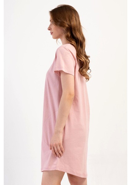 Kadın Büyük Beden Kısa Kol Pembe Tunik C3T6N0O014 modelleri
