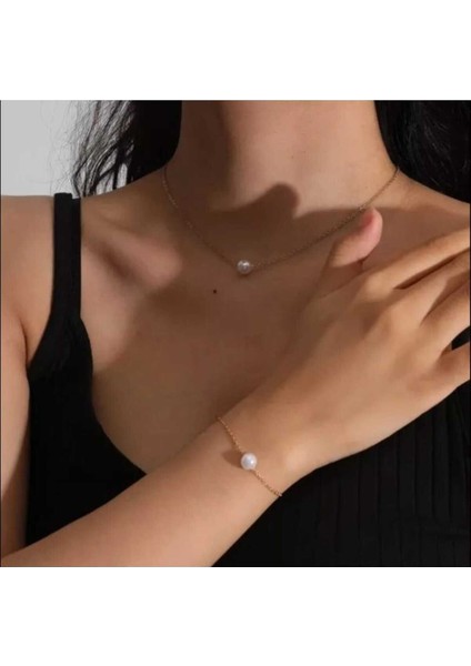 Gold Zincir Incili Kolye ve Bileklik fiyatları