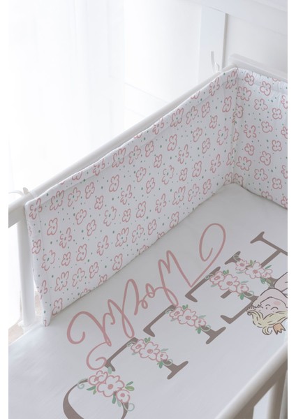 Bebek Başucu Koruyucu ve Baskılı Çarşaflı Uyku Seti - Pure Baby Serisi - Hello World fiyatları