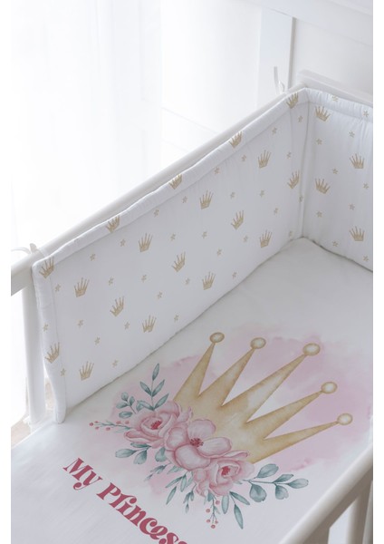 Bebek Başucu Koruyucu ve Baskılı Çarşaflı Uyku Seti - For Baby Serisi - Little Princess fiyatları