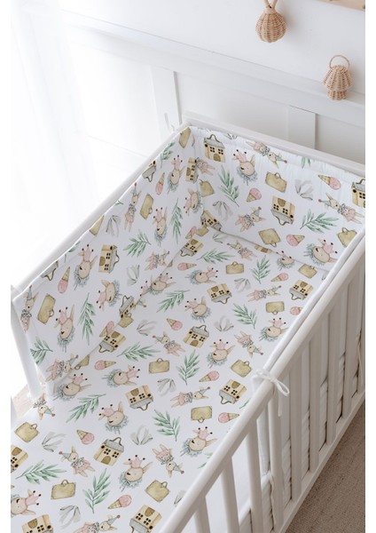 Bebek Başucu Koruyucu ve Baskılı Çarşaflı Uyku Seti - Iconic Serisi - Antika Soytarı Oyuncak Ayı modelleri